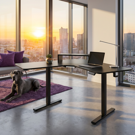 Biurko narożne regulowane SPEL112BB Spacetronik 120x50 cm czarne