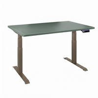 Biurko regulowane Vegard elektryczne dwusilnikowe MDF beżowo-zielone