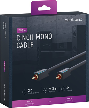 CLICKTRONIC Audio kabel 1xRCA - 1xRCA koaxiální 75m