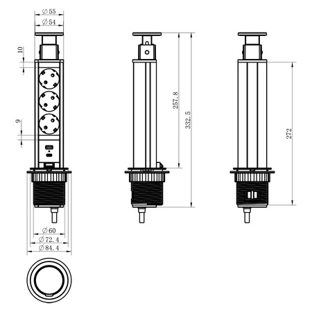 Gniazdo blatowe Spacetronik SPSRT51BS