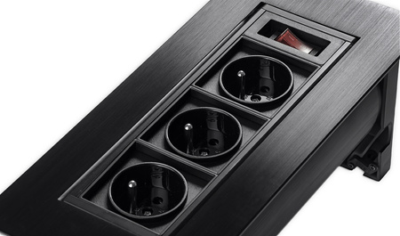 Spacetronik SPS-O33B countertop swivel socket