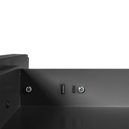 Under-Desk Storage Drawer USB Ports Standard Black