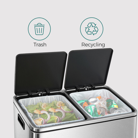 Funky Trash Can Silver Black Spacetronik Podwójny