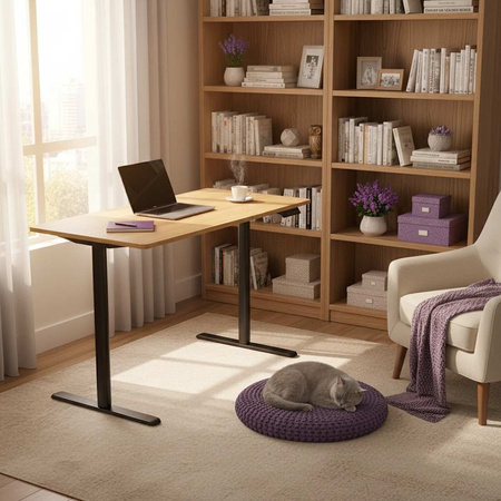 Spacetronik Moris SPE-O121 120x60 electric desk, Black frame, Light wood top