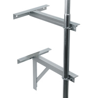 Mast wall bracket 25cm with support set of 2pcs.