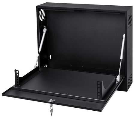 19'' 2U RACK enclosure 350x130mm BLACK vertical