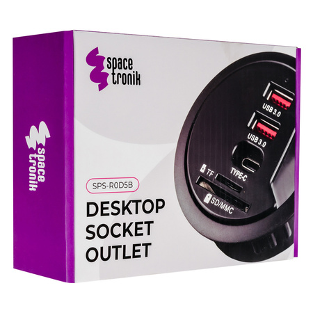 Kulatá stolní zásuvka Spacetronik SPS-R0D5B