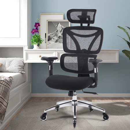 Zestaw do nowoczesnego biura: biurko elektryczne + fotel + szafka