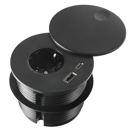 Spacetronik SPS-R1D3B V2 round tabletop socket