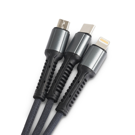 3-in-1 USB-A - USB-C + micro + Lightning Kabel LDNIO