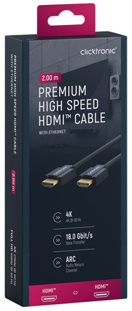 Kabel CLICKTRONIC HDMI 2.0 4K 60Hz 2 m