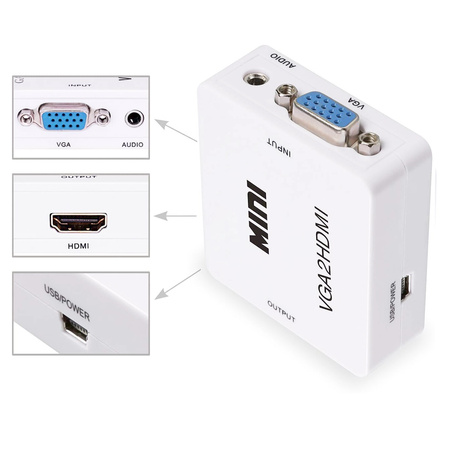 Prevodník VGA + audio na HDMI SPVA-H01