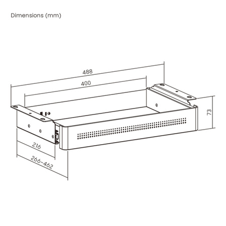 Szuflada podbiurkowa z portami USB Czarna
