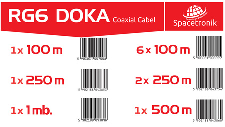 Kabel RG6 Spacetronik DOKA 4K Trishield 100m bound
