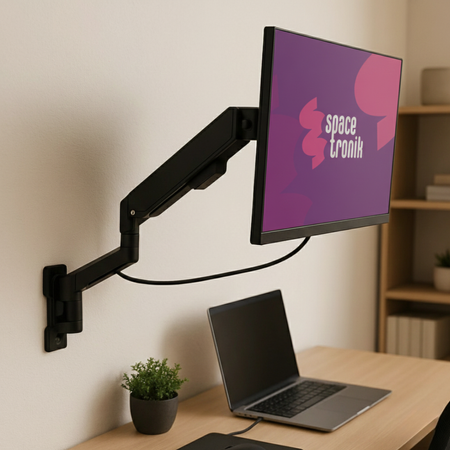 Uchwyt Ścienny SPAZ111B do Monitora i Projektora | Sprężyna Gazowa, Aluminium