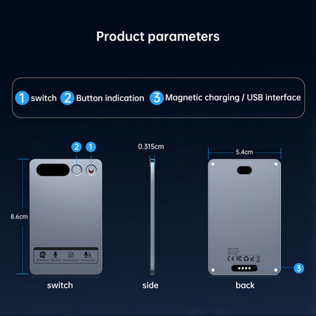 Dyktafon AI z Transkrypcją i ChatGPT Alvora FW920