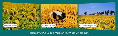 Dva širokouhlé objektívy telefónu 120 makro 10x