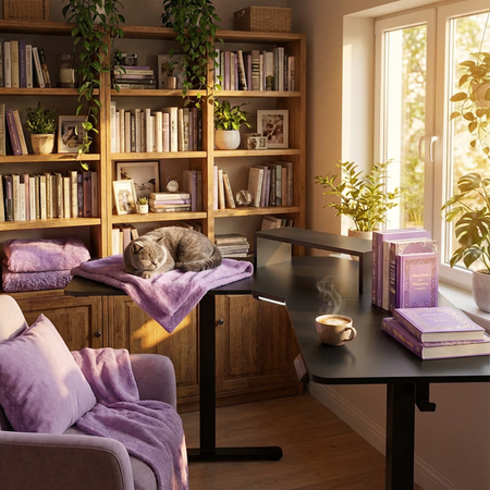 Biurko narożne regulowane SPEL112BB Spacetronik 120x50 cm czarne