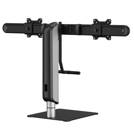 Mobilna podstawa dwa monitory Srebrna Spacetronik