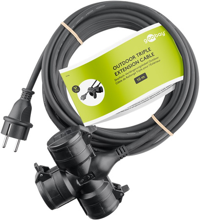 Goobay elektrický prodlužovací kabel 3x zásuvka 10m