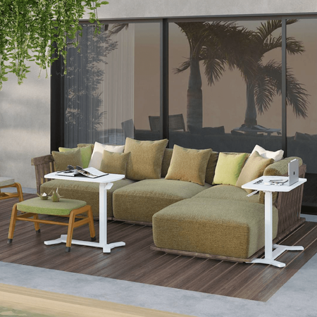 Adjustable table on wheels Buddy white