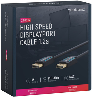 CLICKTRONIC DisplayPort DP - DP 1.2 4K cable 20m