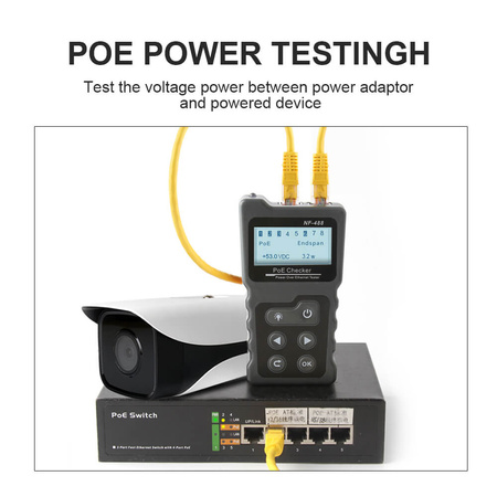 Profesjonalny Tester sieci LAN. POE Noyafa NF-488