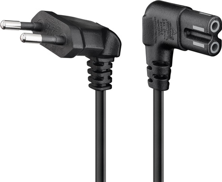 C7 Goobay osmihranný napájecí kabel 2x90 černý 05m