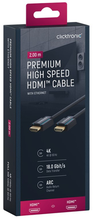 Kabel CLICKTRONIC HDMI 2.0 4K 60Hz 2 m