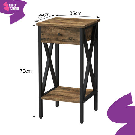 Stolik nocny, biurkowy z szufladą Funky Furniture