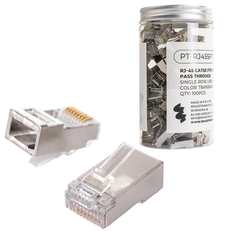 Wtyk RJ45 przelotowy kat5e FTP PT-RJ455FT-0 100szt