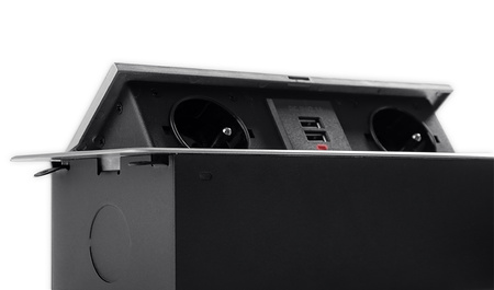 Spacetronik SPS-D24B V2 Arbeitsplattensteckdose Öffnung