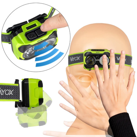 Latarka czołowa 600lm TwinBeam USB-C VAYOX VA0361