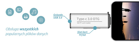 Czytnik kart SPU-CR03 USB-C na SD. micro SD. USB