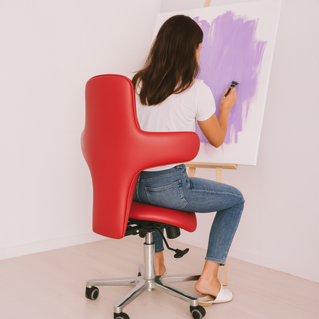 Ergonomiczny hoker regulowany SELLA czerwony