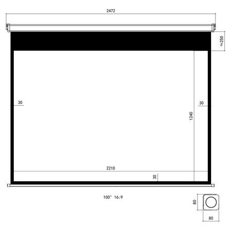 Elektrické promítací plátno SST Nástěnné 100in