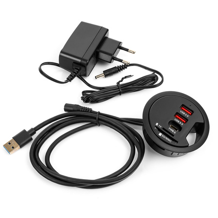 Kulatá stolní zásuvka Spacetronik SPS-R0D5B