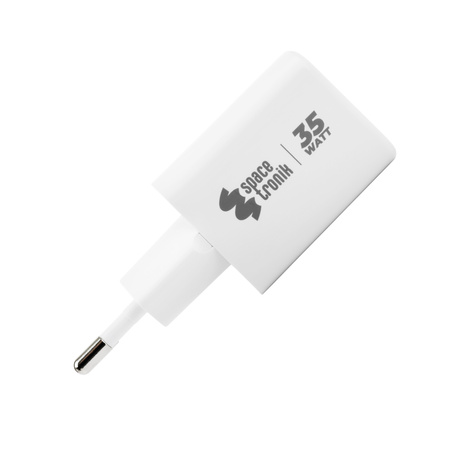 Ładowarka Spacetronik 2w1 35W USB-C USB PD Quick 3.6A Biała