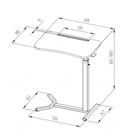 Buddy manual height-adjustable table black