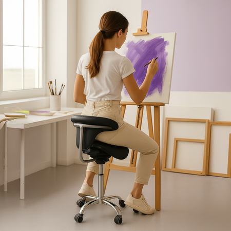 Ergonomiczny hoker regulowany SELLA biały