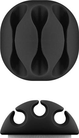 Organizer kabli klej 3M czarny na 3 kable Goobay