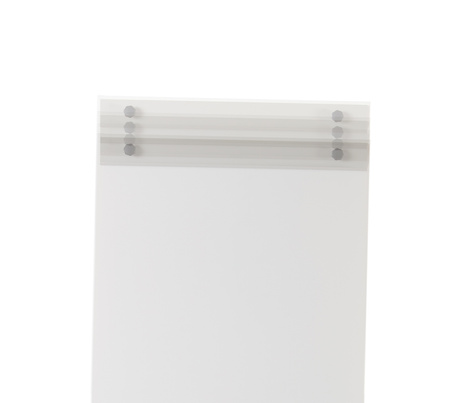 Stand on wheels with height adjustment and whiteboard