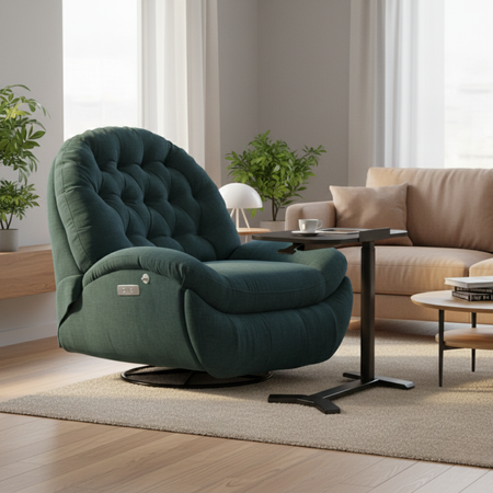 Zestaw wypoczynkowy fotel elektryczny Spacetronik Flax 04M + stolik regulowany