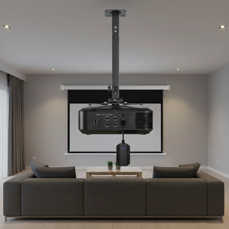 Zestaw ekran reczny uchwyt sufitowy transmiter HDMI pilot