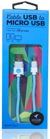 USB - microUSB 2.0 ORIGAMI Kabel 2m Blau