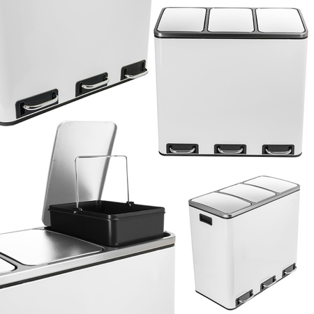 Funky Trash Can White Black Spacetronik Potrójny