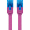 LAN Patchkabel CAT 6A UTP FLAT rosa 0.5m
