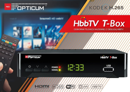 Opticum DVB-T2 HBBTV T-BOX tuner + WiFi