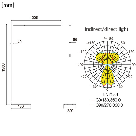 Lampa wolnostojąca podłogowa GLOW D22 Pro Czarna