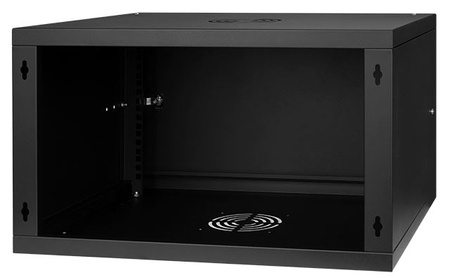 RACK 19'' 6U 600x350mm cabinet BLACK Steel door